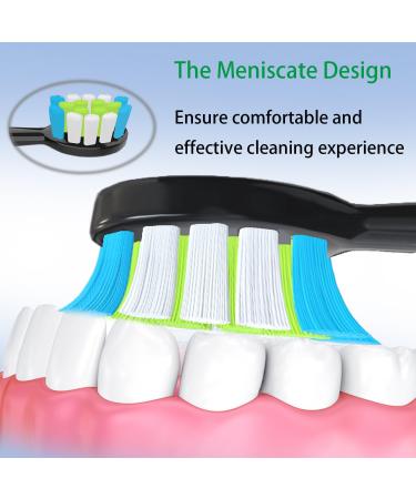 6 Pack Replacement Brush Heads for OCLEAN Electric Toothbrush - Compatible with Oclean One Flow X Pro & More - Black - Buy Online on GoSupps.com