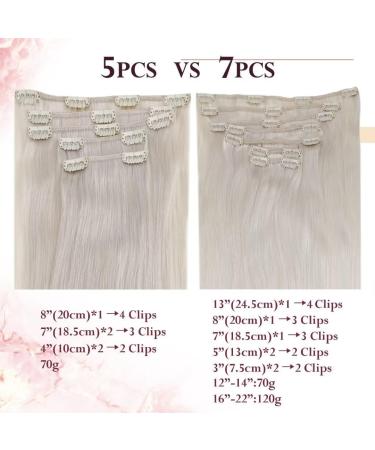 Easyouth 16 Inch White Blonde Clip in Hair Extensions - 100% Remy Human Hair, 70g 5Pcs, Thick & Invisible - Buy Online on GoSupps.com