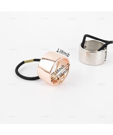 AUEAR Brushed Metal Hair Cuff Ponytail Holder Elastic Hair Tie Set (4 Pack Style 1) - Women Girls Hair Rings - 4 Count - Buy Online on GoSupps.com