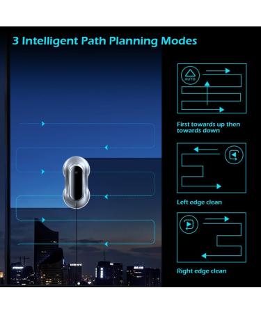 CHHMAELOVE Robotic Window Cleaner Upgrade 4-Way Dual Water Spray Intelligent Path Planning Remote Control & 5 Pairs Of Replacement Cloths Glass Cleaning Robotic - Buy Online on GoSupps.com