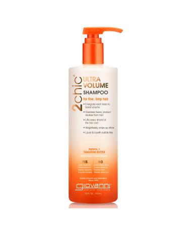 GIOVANNI 2chic Ultra-Volume Shampoo, 24 oz. - Daily Volumizing Formula with Papaya & Tangerine Butter, Promotes Weightless Control for Fine Limp Thin Hair, No Parabens, Color Safe - Buy Online on GoSupps.com