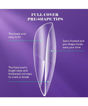 500pcs Short Almond Shaped Acrylic Nail Tips - 12 Sizes French False Nails for Nail Extension & DIY Nail Art - Buy Online on GoSupps.com