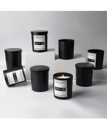 10oz 8 Pack Thickened Glass Candle Jars with Metal Lids - Matte Black - Buy Online on GoSupps.com