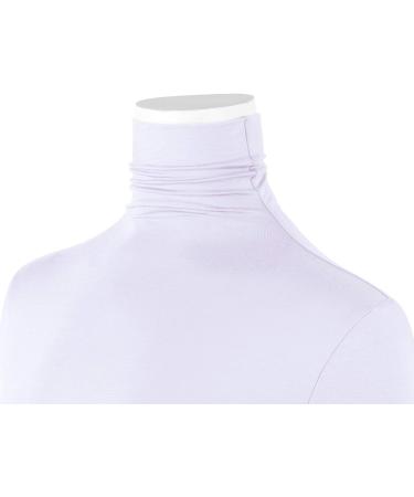 AUHEGN Women's Lightweight Turtleneck Top - Long Sleeve Pullover for Casual and Active Wear in White - Size Medium - Buy Online on GoSupps.com