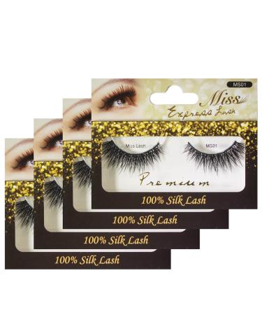 "4 Pairs" of Miss 3D Volume Tapered False Eyelash Extension MS01