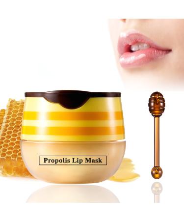Honey Lip Mask QIUFSSE Bee Balm Lip Balm Honey Pot Lip Masks for Dry Lips Bee Balm for Lip Care Lip Moisturizing Cracked Lip Scrubs Exfoliator 1PCS