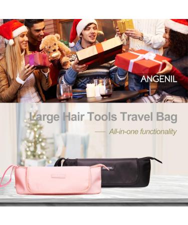 ANGENIL Large Capacity Hair Tools Travel Bag | Heat Resistant Mat for Flat Irons & Curling Irons | Portable 2-in-1 Hot Tool Mat Bag - Black - Buy Online on GoSupps.com