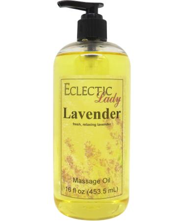 Lavender Massage Oil 16 oz with Sweet Almond Oil and Jojoba Oil Preservative Free Perfect for Aromatherapy and Relaxation 16 Ounce
