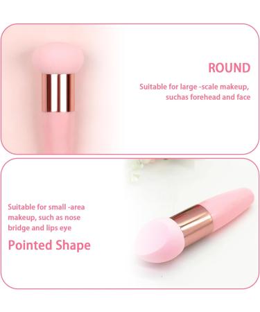 Pink Mushroom Makeup Sponges - Set of 3 Dual-Use Blending Sponges for Foundation, Concealer, and Powder - Wet and Dry Beauty Blender with Handle - Buy Online on GoSupps.com