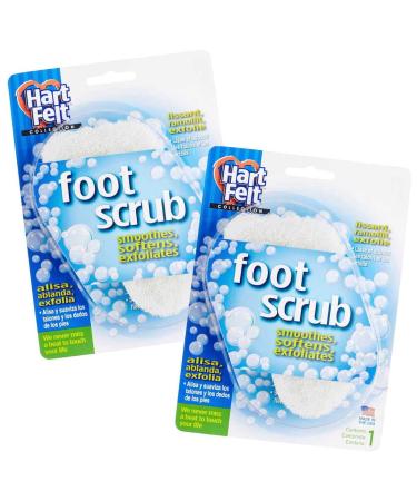HartFelt Foot Scrub Exfoliating Skin Care Sponge Pad, Made in USA, Smooth Heals and Toes for Pedicure Feel, 2 Count