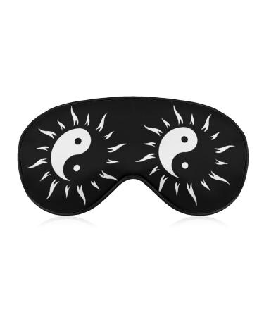 The Sun Yin Yang Sleep Mask Eye Cover for Sleeping Blindfold with Adjustable Strap Blocks Light Night Travel Nap for Men Women