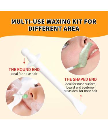 Nose Wax Kit for Men and Women - Nose Hair Removal Wax Set with 50g Wax, 20 Applicators, 10 Wax Pods, Measuring Cup, and Moustache Stencils - Buy Online on GoSupps.com