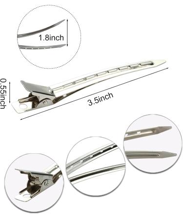 Acpetdr 30-piece set of duckbill clips rust-proof metal crocodile curling clips with holes suitable for hair styling hair dyeing silver hair clips for women metal hair clips - curling clips - Buy Online on GoSupps.com
