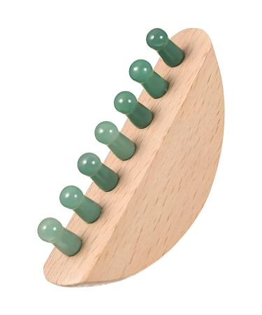 Healvian scalp massage comb wooden head massage device with natural jade-tooth deep tissue trigger point massage device for women and men