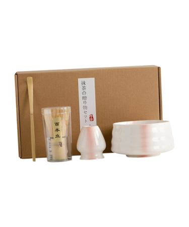 FytStycale Matcha Tea Set Matcha Ceremony Kit Handmade Matcha Whisk and Stand Japanese Matcha Set Vertical Lines