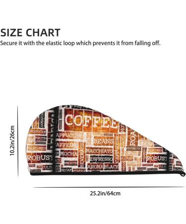 Hair Towel Wrap | Quick Drying Turban with Button | Vintage Coffee Design | Best Hair Drying Towel for Effortless Styling - Buy Online on GoSupps.com