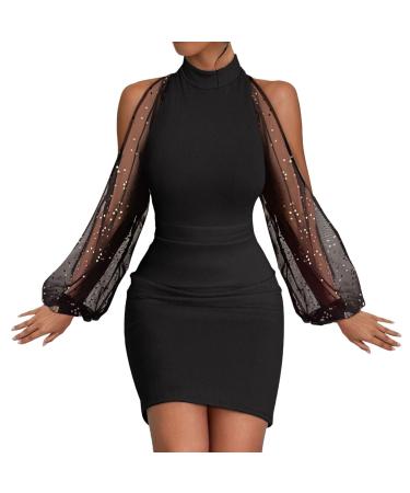 Hanxiulin party dress ladies vintage tunic dresses V neckline party dress women tight clothes leisure cocktail dress Christmas dress bk2 m