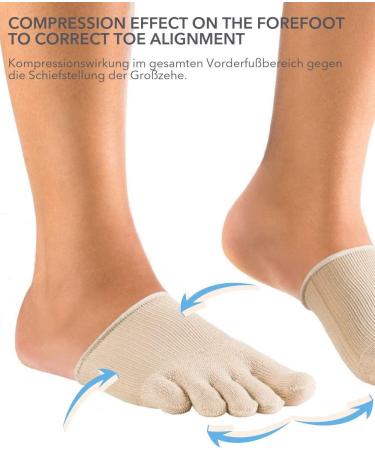 Knitido Dr. Foot Hallux Valgus Toe Warmers - Supportive Closed Socks for Bunions (Size 41-46 Beige) - Ship Internationally - Buy Online on GoSupps.com