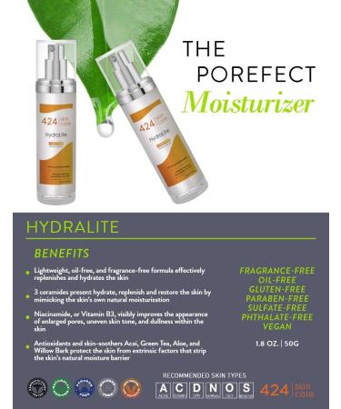 Hydralite Moisturizer - Lightweight Dermatologist Tested & Clinically Proven Hydration - 1.8 Oz - Buy Online on GoSupps.com