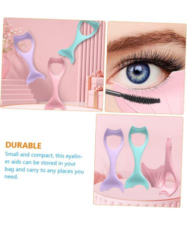 POPETPOP 5pi ces Outil De Maquillage Multifonction Silicone Pour Eyeliner Aide Pratique Pour Maquillage Des Yeux Pochoir R utilisable Pour Mascara Et Ombre Paupi res Pour D butants 15X5.7CMx5pcs rosex5pcs - Buy Online on GoSupps.com