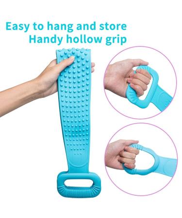 Poemyoued 76CM Silicone Body Back Scrubber | Shower Exfoliating Bath Brush for Men & Women - Buy Online on GoSupps.com