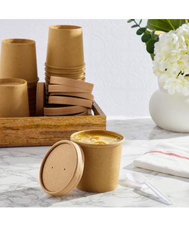 Juvale 50 Pack 12 oz To Go Soup Containers with Lids - Disposable Paper Bowls (Brown) - Buy Online on GoSupps.com