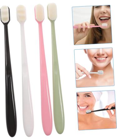 Angoily Extra Soft Travel Toothbrush - 4 Pack Collapsible Children's Toothbrush with Natural Bristles | Lightweight & Compact for International Shipping - Buy Online on GoSupps.com