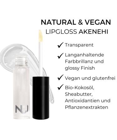 Buy Nui Cosmetics Natural Lip Gloss 1 Akenehi | Vegan Gluten-Free Transparent Finish - Best Natural Cosmetics - Buy Online on GoSupps.com