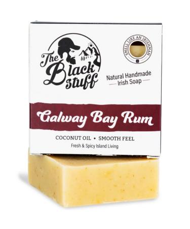 Galway Bay Rum Organic Soap Bar - 5oz Natural Soap with Organic Ingredients and Essential Oils - Handmade  Fragranced Soap for Men and Women - Moisturizing and Cleansing Antibacterial Soap