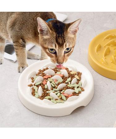 Interactive Slow Feeder Cat Bowl- Promotes Healthy Eating, Prevents Bloat & Obesity - White - Buy Online on GoSupps.com