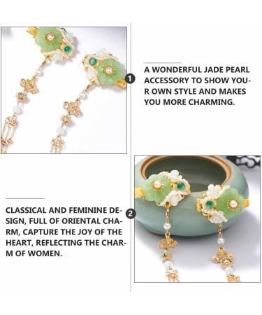 FRCOLOR 3 Pairs Tassel Hair Clip Wedding Hair Clip Hanfu Headdress Accessories Ancient Style Hairpin Chinese Style Hair Clips Decorative Hair Clips Japanese Crystal Jade Geisha Pearl Bride - Buy Online on GoSupps.com
