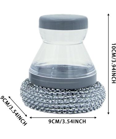 Soap Dispensing Brush - Soap Dispensing Palm Brush | Push Dispensing Dish Soap Scrubber Brush | Palm Dispensing Brush | Dish Brush with Handle Soap Dispenser | Portable Pan Sink Scrubber for Dish Pot - Buy Online on GoSupps.com