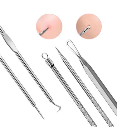 Acne Needle 8pcs Blackhead Needles Stainless Steel Comedone Black Spot Pimple Blemish Remover Women Treatment Pore Cleanser Hook Pin (Color : 8pcs Set Grey) Gold grey silver - Buy Online on GoSupps.com