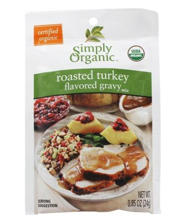 Simply Organic Roasted Turkey Gravy Seasoning Mix 24 Gram (Pack of 6)