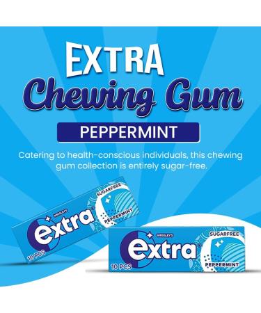 Extra Chewing Gum 10 x Sugar Free Mix Flavours Bulk Box - Peppermint, Watermelon, Strawberry, Apple, and more | VR Angle - Buy Online on GoSupps.com