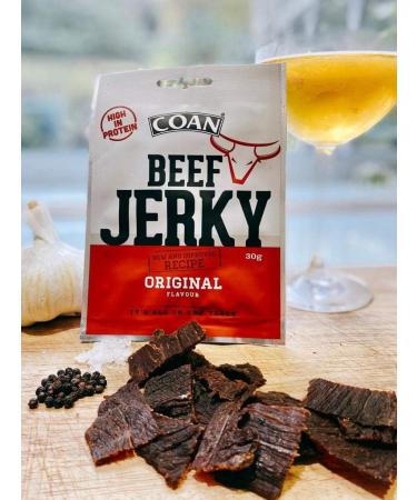 COAN Jerky High Protein Keto Friendly Meat Snack Original Beef Jerky 10 x 30g - Buy Online on GoSupps.com
