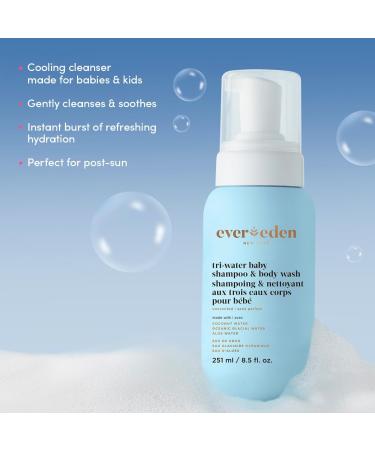 Evereden Tri-Water 2-in-1 Cooling Baby Shampoo & Body Wash | Gentle Coconut & Aloe Cleansing for After Sun Soothing – International Shipping Available - Buy Online on GoSupps.com