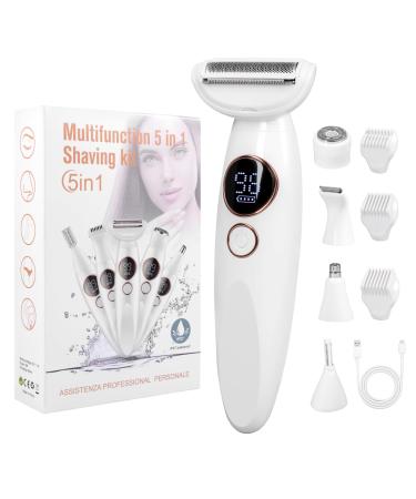 Carehabi 5in1 intimate shaver for women electric shaver for women intimate zone IPX7 waterproof USB trimmer for face eyebrows body bikini zone without charging station