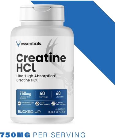 Bucked Up - Creatine HCL 750mg Serving - 60 Servings (60 Capsules) - Buy Online on GoSupps.com