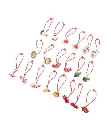 minkissy 10 Pairs Christmas Headband Christmas Ponytail Holders Kids Elastic Hair Holder Hair Tie Holder Scrunchy Hair Bands Christmas Tree Hair Ties Baby Holder Girl Child Abs Headgear