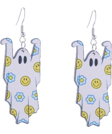 Feylie Halloween Wood Earrings - Vintage Skull & Spider Dangling Statement Jewelry for Girls - Buy Online on GoSupps.com
