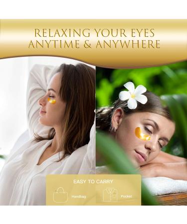 HOPEMATE 24K Gold Eye Treatment Mask - Dark Circles & Puffy Eyes Gel Pads - Anti-Wrinkle - 14 Pairs - Buy Online on GoSupps.com
