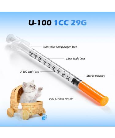 1ml 29 Gauge Syringes 1cc 1/2 Inch 13mm Lab Disposable Syringe for Refilling or Dispensing, Pack of 100 - Buy Online on GoSupps.com