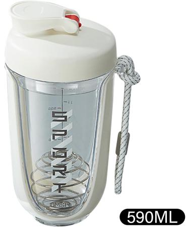Protein Shaker Bottle Protein Powder Shaker Bottle Cup Mixer Bottle With Stirring Ball 600ml Workout Water Shaker Cup Anti Leak Water Cup With Scales Pre Workout Gym Bottle Shaker Bottle White - Buy Online on GoSupps.com