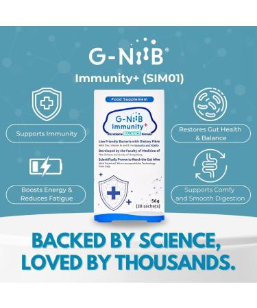 GNiiB GenieBiome GNiiB Immunity+ Formula Microbiome Balance SIM01 fiber resistant dextrin XOS and polydex rose zinc and vitamins B6 B1 - Buy Online on GoSupps.com