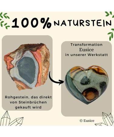 Eusice Polychromer Jaspis - Handmade 40mm-55mm Natural Stone Crystal for Well-being Lithotherapy & Chakra Meditation - Buy Online on GoSupps.com