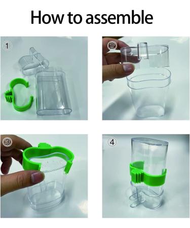 2 Pack Seneme Automatic Bird Water & Food Dispenser Set | Clear Cage Feeder & Plastic Fruit Vegetable Feeder - Buy Online on GoSupps.com