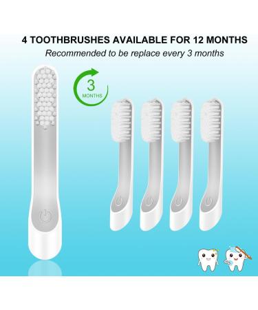 Quip Toothbrush Replacement Heads - 4 Pack Soft Bristle Brush Refills for Adults & Kids - White - Buy Online on GoSupps.com