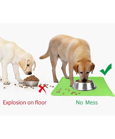 Joytale Silicone Non-Slip Dog & Cat Bowl Mat - Waterproof 47x30cm Green | Ideal for Pets International Shipping Available - Buy Online on GoSupps.com