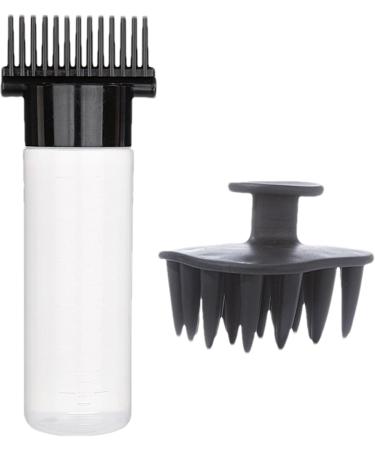 Comb Bottle Applicator | 180ml Portable Oil Comb Applicator Bottle - Scalp Bottle Applicator Hair Oil Bottle with Comb for Hair Hairdressing Coloring Black Third Generation - Buy Online on GoSupps.com